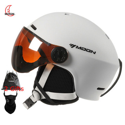 MOON Skiing Helmet Goggles Integrally-Molded PC+EPS High-Quality Ski Helmet Outdoor Sports Ski Snowboard Skateboard Helmets