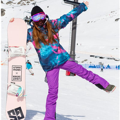 Γυναικείο μπουφάν για σνόουμπορντ SIMAINING στολή σκι και παντελόνι ορεινού σκι Αδιάβροχο αναπνεύσιμο σε εξωτερικούς χώρους Χειμερινό ζεστό παλτό χιονιού