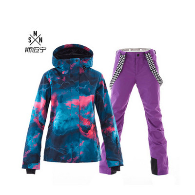SIMAINING slidinėjimo kostiumas, moteriškas snieglenčių striukė ir kalnų slidinėjimo kelnės, nepralaidžios vandeniui, kvėpuojančios lauko žiemos šilto palto sniego rinkinys