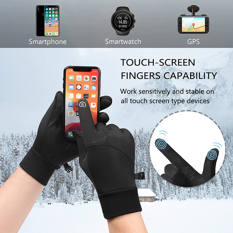 CRAZY SHARK žieminės terminės pirštinės vyrams, moterims, liečiamas ekranas, atsparus vėjui, vandeniui, dviračiais žygiai, laipiojimas, slidės, lauko sportas