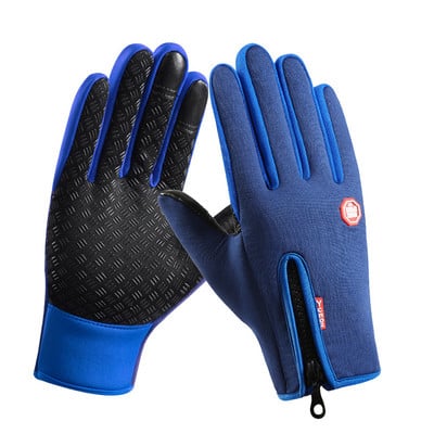 Žieminės moteriškos vyriškos pirštinės liečiamos šaltai vandeniui atsparios motociklininkams skirtos pirštinės vyriškos lauko sportui šiltos šiluminės vilnos bėgimo slidinėjimo pirštinės