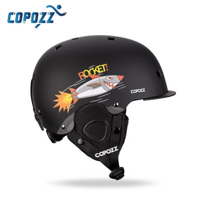 COPOZZ Cartoon Kids Children Ski Helmet Integrally-molded Outdoor Sports Protection Snowboard Helmet Women Skiing Equipment