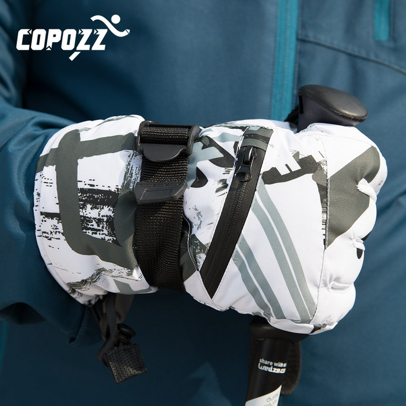 Šiluminės slidinėjimo pirštinės Vyrai Moteriškos žieminės vilnos vandeniui atsparios šiltos vaikų snieglenčių pirštinės 3 pirštų jutiklinis ekranas, skirtas važinėti slidėmis