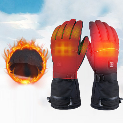 Winter Ski Heated Gloves Battery Case Gloves with Temperature Adjustment for Skiing Hiking Climbing Driving Bike Gloves