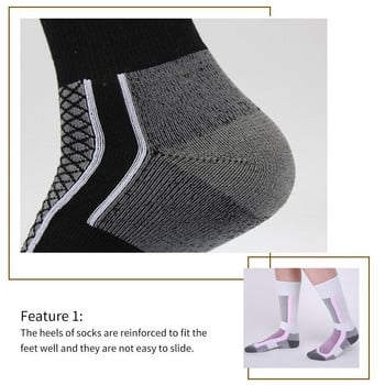 1 ζευγάρι Θερμικές ανδρικές θερμικές κάλτσες εξωτερικού χώρου Χειμώνας Χονδρές βαμβακερές αθλητικές κάλτσες για Snowboard Κάλτσες για σκι Κάλτσες Αθλητικές κάλτσες