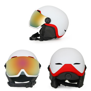 Κράνος χιονιού EnzoDate Ski με ενσωματωμένο κράνος για Snowboard 2 σε 1 και αποσπώμενη μάσκα, φακό νυχτερινής όρασης με επιπλέον κόστος