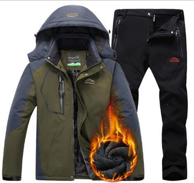 Slidinėjimo kostiumas vyrams Vėjui atsparus vandeniui atsparus šiltas slidinėjimo striukė ir kelnės Sniego apranga Žiemos slidinėjimo snieglenčių striukės Vyriškos slidinėjimo rinkiniai