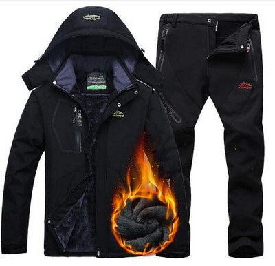 Slidinėjimo kostiumas vyrams Vėjui atsparus vandeniui atsparus šiltas slidinėjimo striukė ir kelnės Sniego apranga Žiemos slidinėjimo snieglenčių striukės Vyriškos slidinėjimo rinkiniai