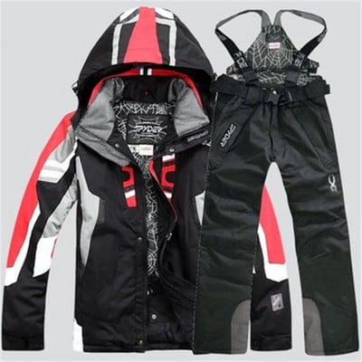 Costume de snowboarding pentru bărbați Jachetă de snowboard + pantaloni de schi, iarnă, în aer liber, jachetă și pantaloni de schi, impermeabilă, parka rezistentă la vânt