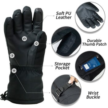 COPOZZ Unisex Ski Gloves -30 Degree Snowboard Mitens Touchscreen Gloves Snowmobile Motor Αδιάβροχα θερμικά γάντια για το χιόνι