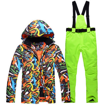 -30 pigių vyriškų ledinio sniego kostiumų drabužių, snieglenčių sporto rinkinių, atsparių vandeniui žiemos lauke, slidinėjimo kostiumai striukė + pakabinamos kelnės