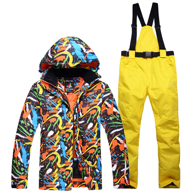 -30 pigių vyriškų ledinio sniego kostiumų drabužių, snieglenčių sporto rinkinių, atsparių vandeniui žiemos lauke, slidinėjimo kostiumai striukė + pakabinamos kelnės