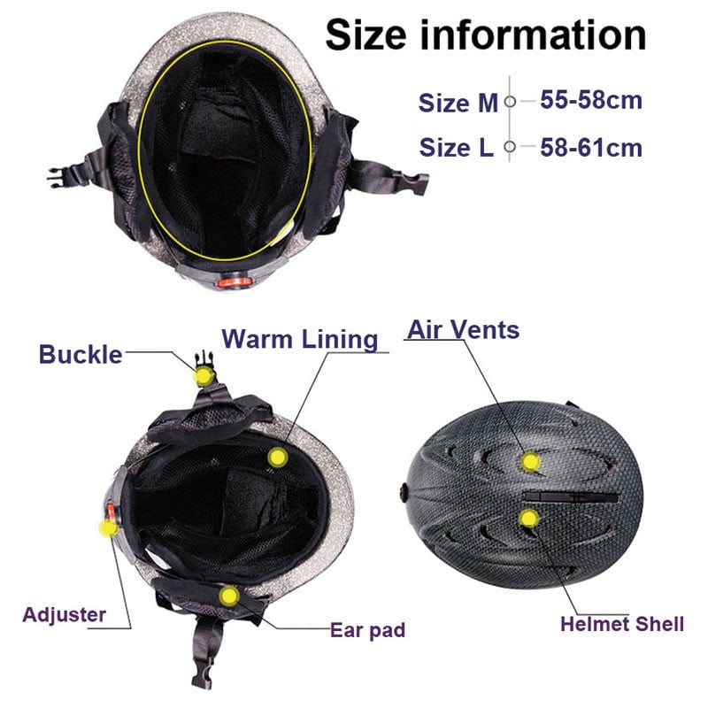 Moon CE sertifikatas PC+EPS suaugusiems skirtas slidinėjimo šalmas Vyrams Moterų čiuožimo riedlenčių šalmas Snieglenčių sportui sniego šalmai su apsauginiais akiniais