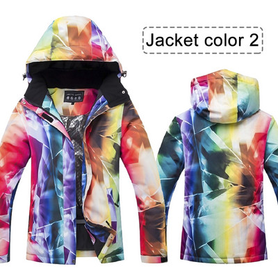 Žieminiai moterų snieglenčių rinkiniai Termiškai atsparus vandeniui, vėjui atsparus slidinėjimo kostiumas, moteriškas sniego drabužių komplektas Striukė ir kelnės lauko slidinėjimo apranga