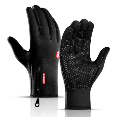 Karštos žieminės pirštinės vyrams Moterų liečiamas ekranas Šiltos lauko dviračių vairavimo motociklo šaltos pirštinės Vėjo nepraleidžiančios neslidžios moteriškos pirštinės