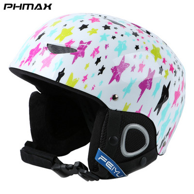 PHMAX vaikų slidinėjimo šalmas Žiemos snieglentės Laikykite šiltą Slidinėjimo šalmas ABS Shell EPS vidinio sluoksnio galvos apsauga Vaikų slidinėjimo šalmas