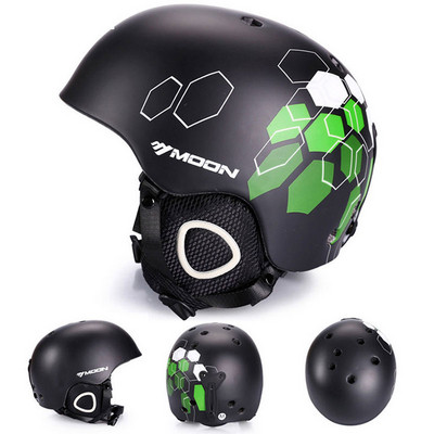 MOON slidinėjimo snieglenčių šalmo užvalkalas Rudens Žiema Suaugusiems Vyrams Riedlenčių įranga Sportas Sauga Slidinėjimo šalmai su akiniais 2 Dovanos
