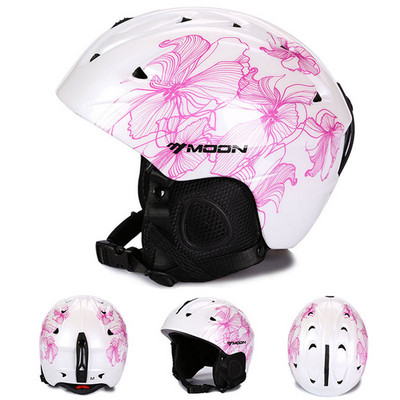 MOON slidinėjimo snieglenčių šalmo užvalkalas Rudens Žiema Suaugusiems Vyrams Riedlenčių įranga Sportas Sauga Slidinėjimo šalmai su akiniais 2 Dovanos