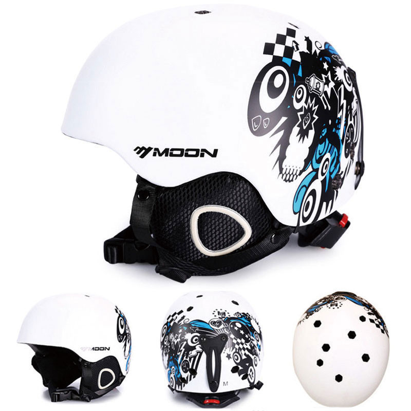 MOON slidinėjimo snieglenčių šalmo užvalkalas Rudens Žiema Suaugusiems Vyrams Riedlenčių įranga Sportas Sauga Slidinėjimo šalmai su akiniais 2 Dovanos