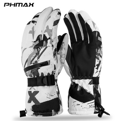 PHMAX Мъже Дамски ски ръкавици Свръхлеки ветроустойчиви зимни топли ръкавици Ръкавици за сноуборд Мотоциклетни водоустойчиви ръкавици за сняг