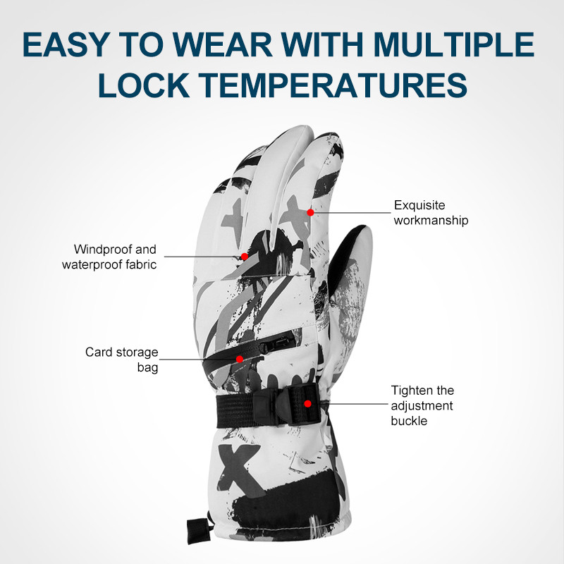 PHMAX Vyriškos Moteriškos Slidinėjimo Pirštinės Itin lengvos Vėjo nepraleidžiančios žiemos šilumą Pirštinės Snieglenčių pirštinės Motociklams Neperšlampamos Sniego pirštinės
