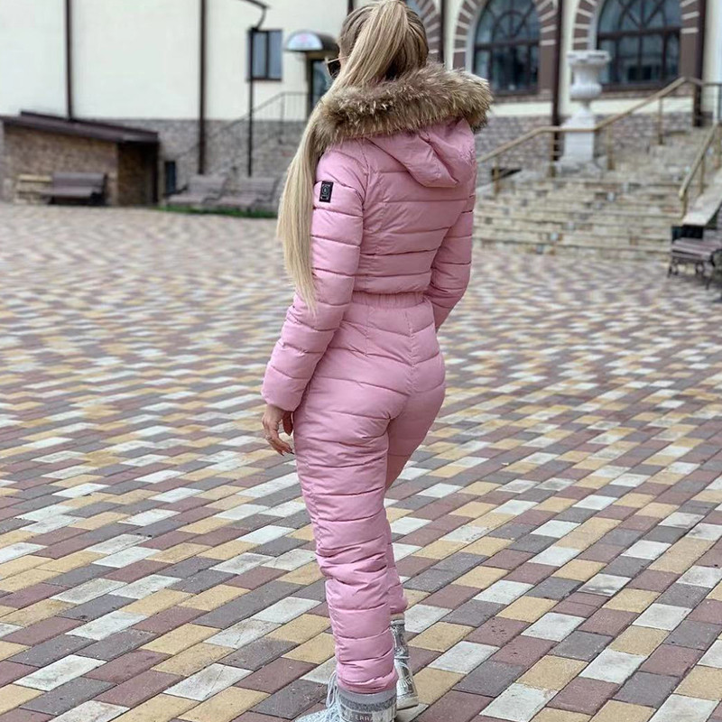 Vienos dalies slidinėjimo kombinezonas, atsparus vandeniui, žieminiai snieglenčių kombinezonai moterims su gobtuvu Moteriškas sportinis sniego kostiumas moteriškas slidinėjimo kostiumas