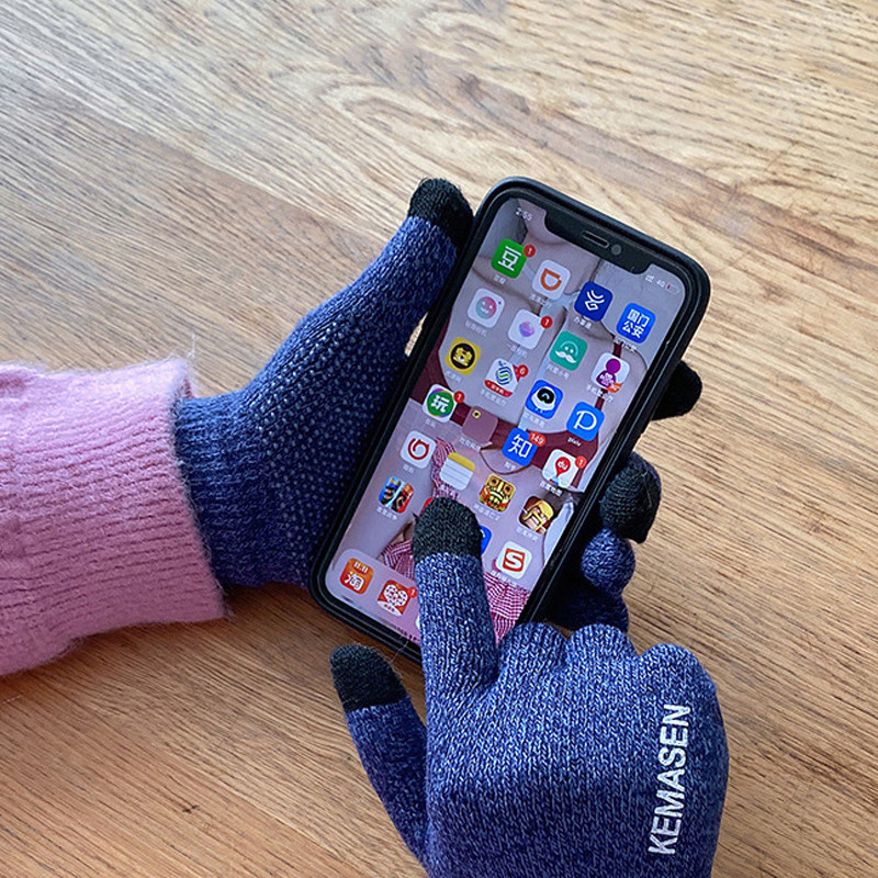 Vyrai, moterys, žieminės megztos pirštinės Aukštos kokybės jutiklinis ekranas, šildomos pirštinės, lauko sportinės dviračių sportinės bėgimo slidinėjimo pirštinės