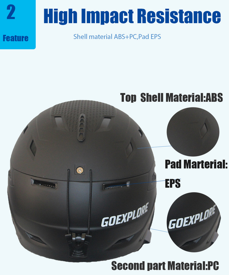 Geriausi 2022 m. slidinėjimo šalmai Suaugusiesiems integruotas itin lengvas moteriškas CE EN-1077 sniego šalmas, lauko sportinis riedlenčių snieglenčių šalmas vyrams