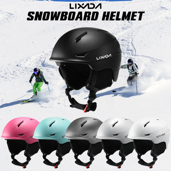 Каска за сноуборд Lixada със свалящ се антифон Мъже Жени Защитна каска за ски с очила Фиксирана каишка Професионална ски сняг