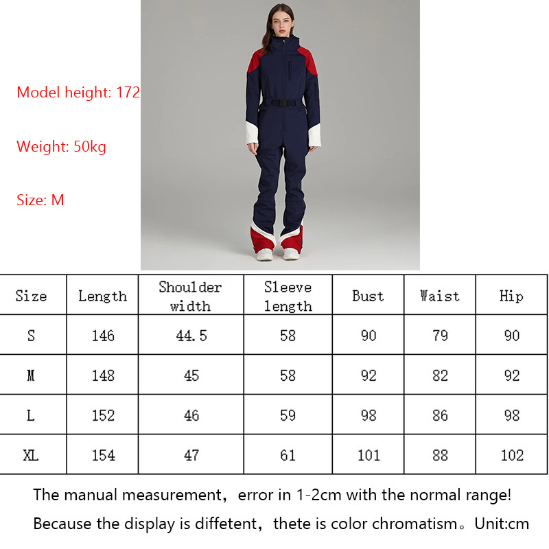 Naujas žieminis vientisas slidinėjimo kostiumas moterims, lauko sportinis snieglenčių kostiumas, kombinezonas, pastorintas šiltas slidinėjimo komplektas, atsparus vėjui ir vandeniui