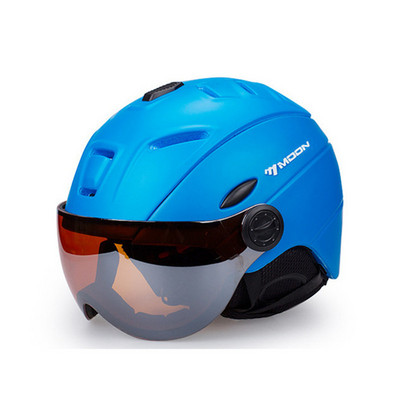 MOON slidinėjimo šalmo integruotas pilnai dengiantis apsauginis baltos spalvos akiniai 2 viename Visor slidinėjimo snieglenčių šalmo dangtelis