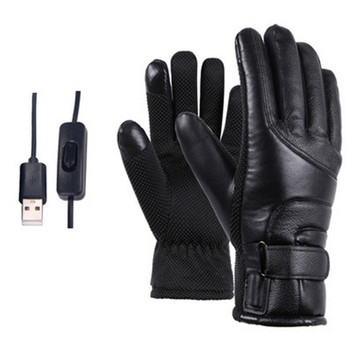 Ανδρικά Θερμαινόμενα Γάντια Επαναφορτιζόμενα Γάντια Χεριού USB Ηλεκτρικά Θερμαινόμενα Γάντια Winter Cycling Θερμική οθόνη αφής Γάντια ποδηλάτου αντιανεμική