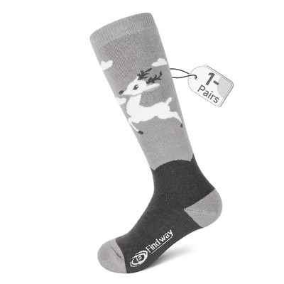 Findway Gyerek sízokni Vastag Snowboard Síelés Lányok és fiúk Nedvességelnyelés Magas elasztikus hőzokni Hósportok