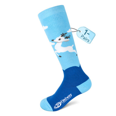 Findway Gyerek sízokni Vastag Snowboard Síelés Lányok és fiúk Nedvességelnyelés Magas elasztikus hőzokni Hósportok