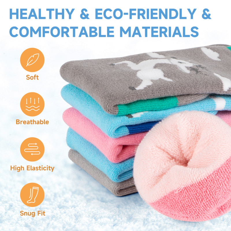 Findway Gyerek sízokni Vastag Snowboard Síelés Lányok és fiúk Nedvességelnyelés Magas elasztikus hőzokni Hósportok