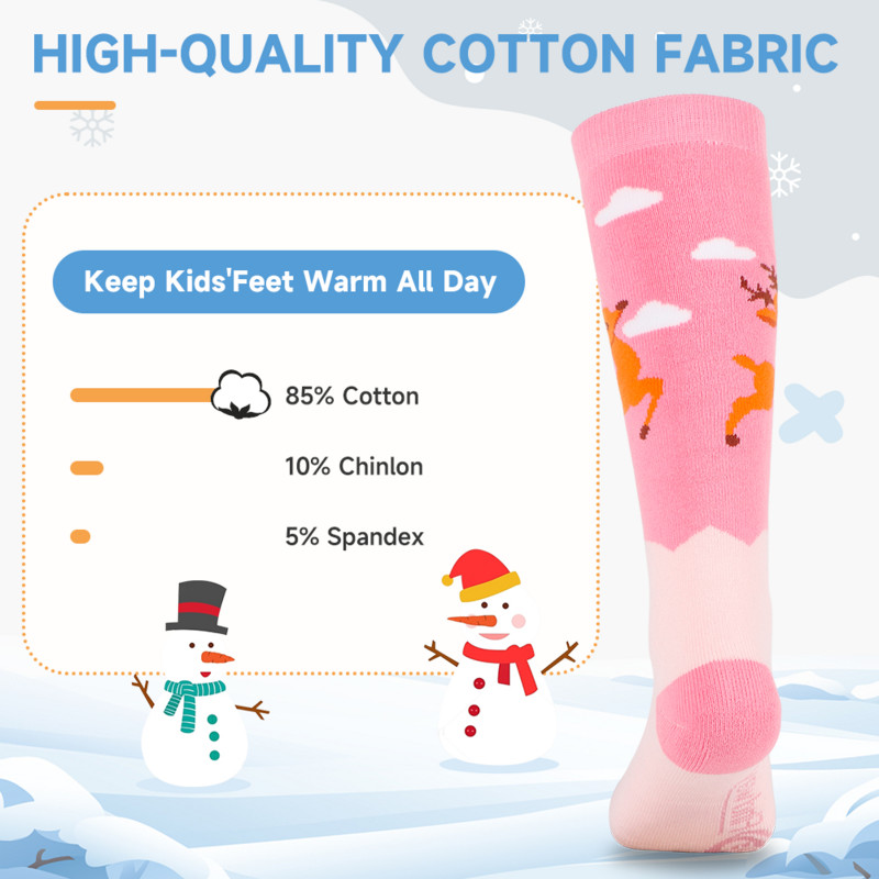 Findway Gyerek sízokni Vastag Snowboard Síelés Lányok és fiúk Nedvességelnyelés Magas elasztikus hőzokni Hósportok