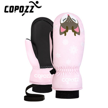 COPOZZ Детски ски ръкавици 3M Thinsulate Winter Keep Warm Finger Gloves Сладки карикатурни водоустойчиви свръхлеки ръкавици за сноуборд