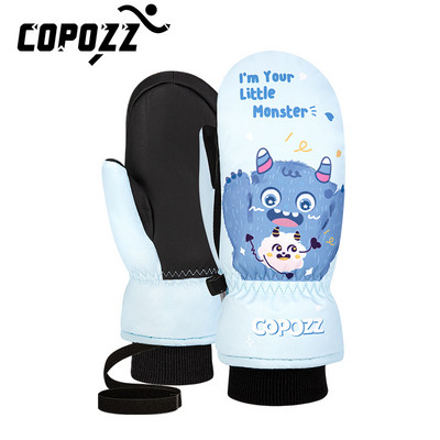COPOZZ Детски ски ръкавици 3M Thinsulate Winter Keep Warm Finger Gloves Сладки карикатурни водоустойчиви свръхлеки ръкавици за сноуборд