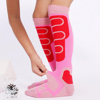 1 ζευγάρι Παιδικές θερμικές κάλτσες με υψηλή ελαστική αντιολισθητική μανσέτα Αθλητικές κάλτσες που διατηρούνται ζεστές Μαλακές παχιές Παιδικές μπότες Κάλτσες σκι για το χειμώνα