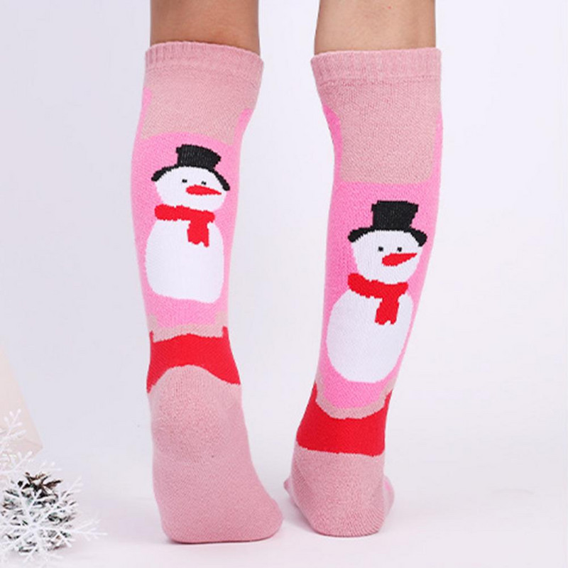 1 pora vaikiškų šiluminių kojinių, elastingų neslystančių rankogalių sportinės kojinės sulaiko šilumą Minkštos storos vaikiškos slidinėjimo kojinės žiemai