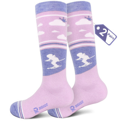 Merino vilnos vaikiškos slidinėjimo kojinės 1/2/3 poros žieminės šiltos kojinės, slidinėjimo snieglenčių kojinės mažiems berniukams ir mergaitėms