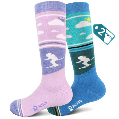 Merino vilnos vaikiškos slidinėjimo kojinės 1/2/3 poros žieminės šiltos kojinės, slidinėjimo snieglenčių kojinės mažiems berniukams ir mergaitėms