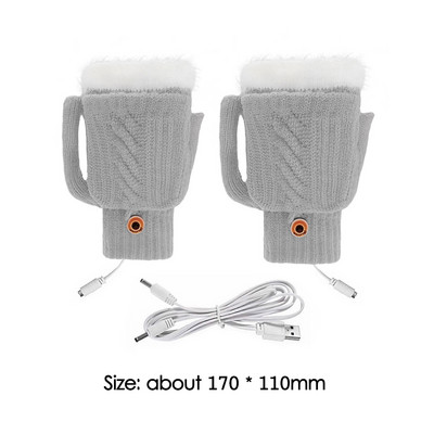 Mănuși cu încălzire electrică prin USB Mănuși cu două fețe pentru încălzire Mănuși Reîncărcabile Impermeabil Temperatură reglabilă Ciclism Schi