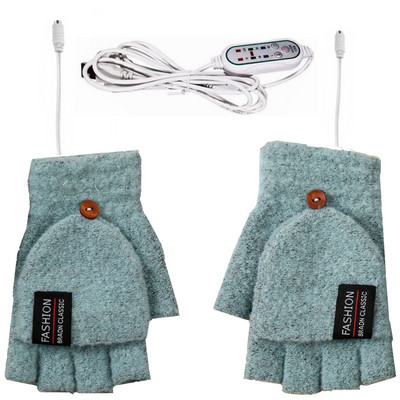 Mănuși cu încălzire electrică prin USB Mănuși cu două fețe pentru încălzire Mănuși Reîncărcabile Impermeabil Temperatură reglabilă Ciclism Schi