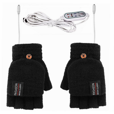 Mănuși cu încălzire electrică prin USB Mănuși cu două fețe pentru încălzire Mănuși Reîncărcabile Impermeabil Temperatură reglabilă Ciclism Schi