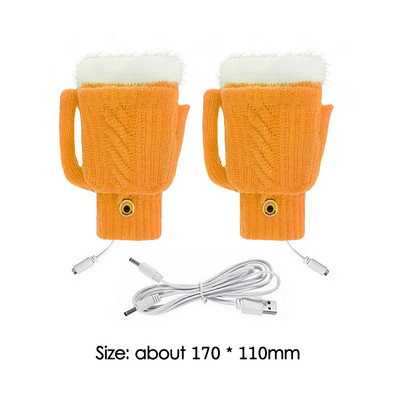 Mănuși cu încălzire electrică prin USB Mănuși cu două fețe pentru încălzire Mănuși Reîncărcabile Impermeabil Temperatură reglabilă Ciclism Schi