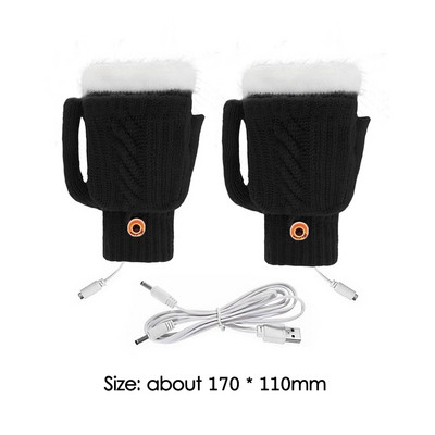 Mănuși cu încălzire electrică prin USB Mănuși cu două fețe pentru încălzire Mănuși Reîncărcabile Impermeabil Temperatură reglabilă Ciclism Schi