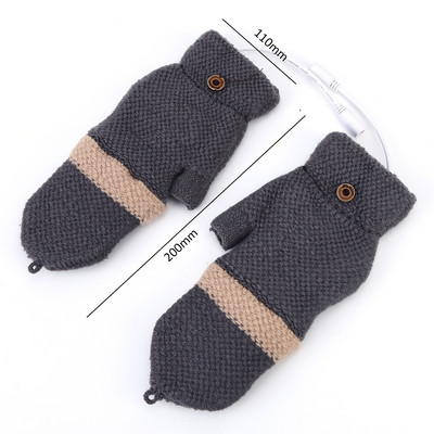 Mănuși cu încălzire electrică prin USB Mănuși cu două fețe pentru încălzire Mănuși Reîncărcabile Impermeabil Temperatură reglabilă Ciclism Schi