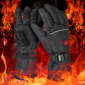 1 чифт зимни външни топли велосипедни ски ръкавици нагреваеми ръкавици електрически термичен сензорен екран