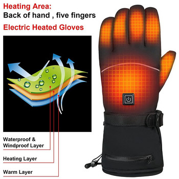 1 чифт зимни външни топли велосипедни ски ръкавици нагреваеми ръкавици електрически термичен сензорен екран